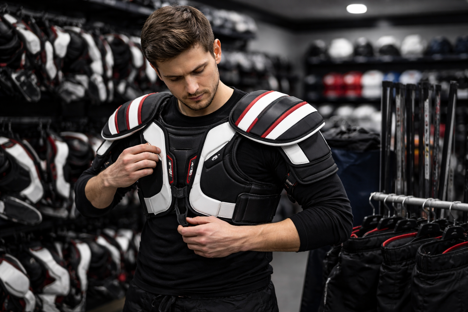 Хоккейный нагрудник - панцирь игрока фото